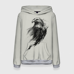 Толстовка-худи женская Дикий орел цвета 3D-меланж — фото 1
