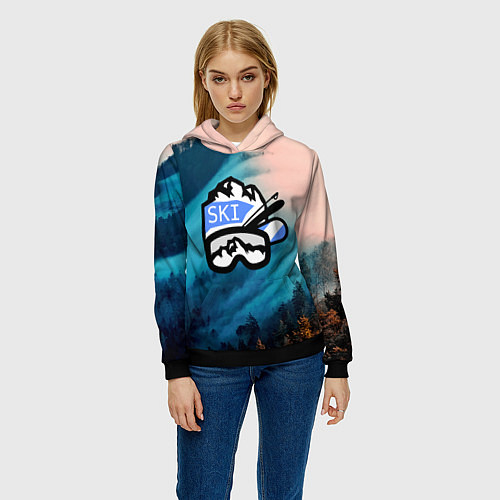 Женская толстовка SKI / 3D-Черный – фото 3