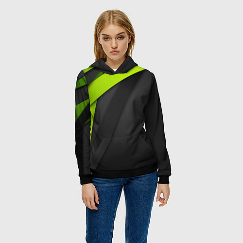 Женская толстовка Спортивная геометрия 6 / 3D-Черный – фото 3