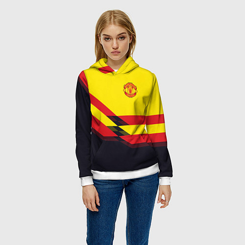 Женская толстовка Man United FC: Yellow style / 3D-Белый – фото 3