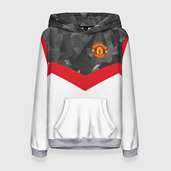 Толстовка-худи женская Man United FC: Grey Polygons, цвет: 3D-меланж