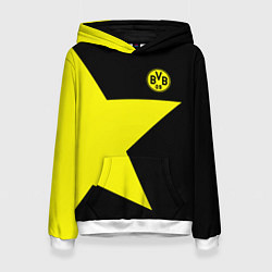 Толстовка-худи женская FC Borussia Dortmund: Star, цвет: 3D-белый