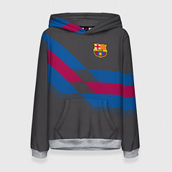 Толстовка-худи женская Barcelona FC: Dark style, цвет: 3D-меланж