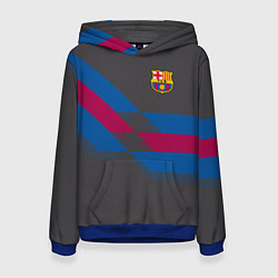 Толстовка-худи женская Barcelona FC: Dark style, цвет: 3D-синий