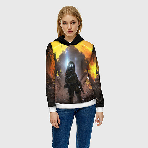 Женская толстовка Titanfall: Robots War / 3D-Белый – фото 3