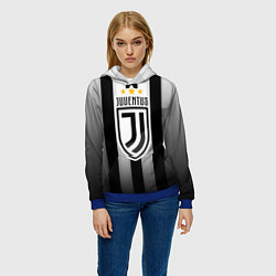 Толстовка-худи женская Juventus FC: New logo, цвет: 3D-синий — фото 2