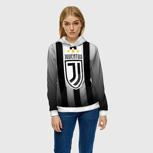 Женская толстовка Juventus FC: New logo / 3D-Белый – фото 3