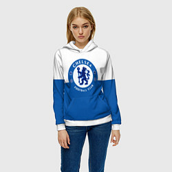 Толстовка-худи женская Chelsea FC: Duo Color, цвет: 3D-белый — фото 2