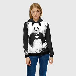 Толстовка-худи женская Panda Love, цвет: 3D-черный — фото 2
