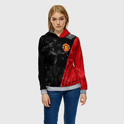 Толстовка-худи женская FC Manchester United: Abstract, цвет: 3D-меланж — фото 2