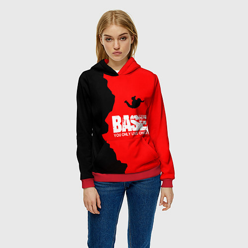Женская толстовка Base Jumping: B&R / 3D-Красный – фото 3