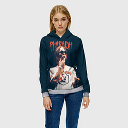 Толстовка-худи женская Pharaoh, цвет: 3D-меланж — фото 2
