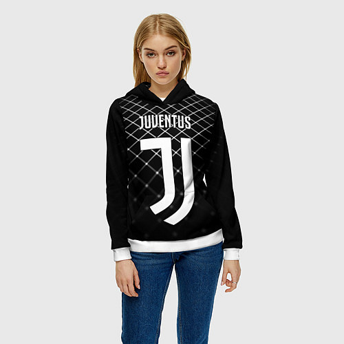 Женская толстовка FC Juventus: Black Lines / 3D-Белый – фото 3