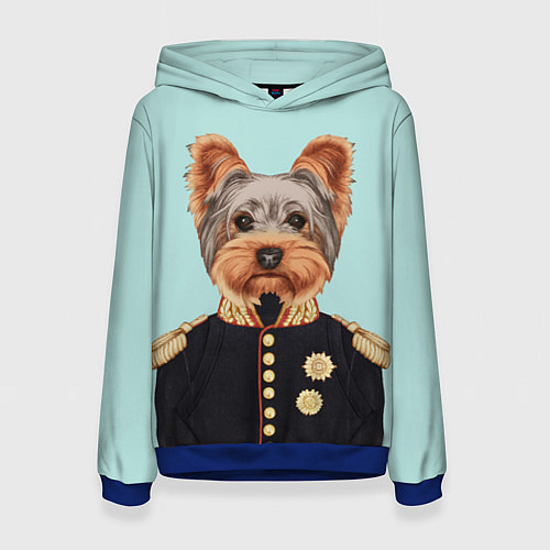 Женская толстовка Йоркширский терьер адмирал / 3D-Синий – фото 1