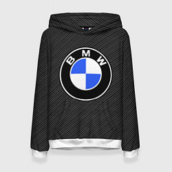 Толстовка-худи женская BMW CARBON БМВ КАРБОН, цвет: 3D-белый