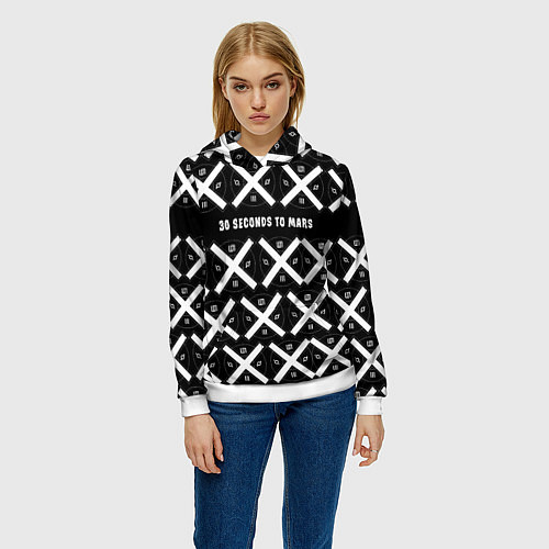 Женская толстовка Thirty Seconds to Mars / 3D-Белый – фото 3