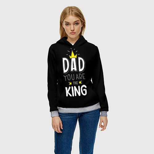 Женская толстовка Dad you are the King / 3D-Меланж – фото 3