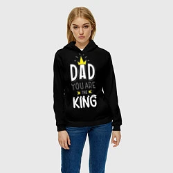 Толстовка-худи женская Dad you are the King, цвет: 3D-черный — фото 2