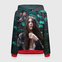 Толстовка-худи женская Dua Lipa: Floral, цвет: 3D-красный