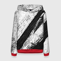 Толстовка-худи женская Белый и черный, цвет: 3D-красный