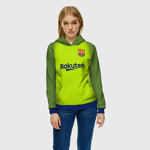 Женская толстовка FC Barcelona: Home 18/19 / 3D-Синий – фото 3