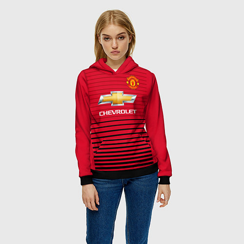 Женская толстовка FC Manchester United: Away 18/19 / 3D-Черный – фото 3