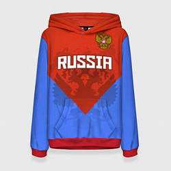 Толстовка-худи женская Russia Red & Blue, цвет: 3D-красный