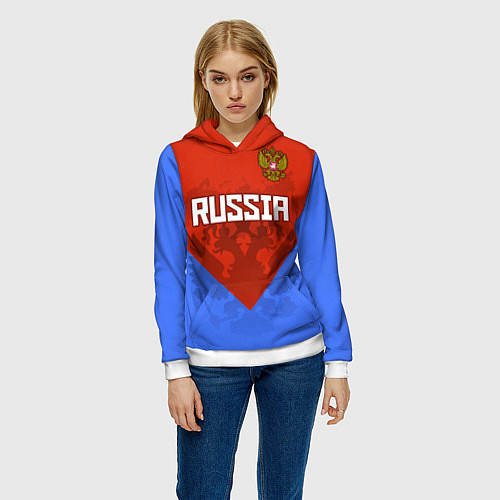 Женская толстовка Russia Red & Blue / 3D-Белый – фото 3