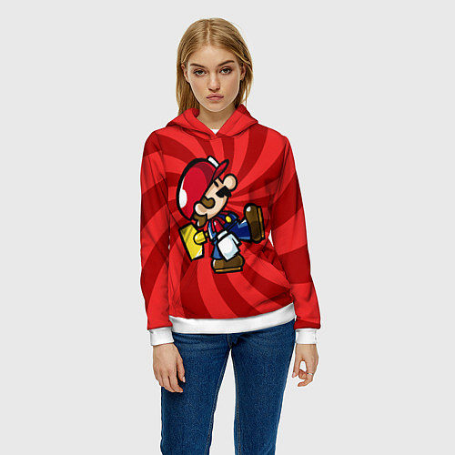 Женская толстовка Super Mario: Red Illusion / 3D-Белый – фото 3