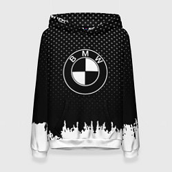 Толстовка-худи женская BMW Black Style, цвет: 3D-белый
