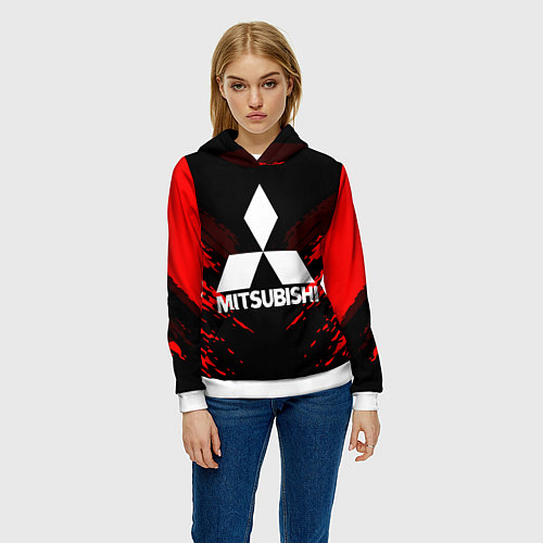 Женская толстовка Mitsubishi: Red Anger / 3D-Белый – фото 3