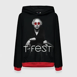 Толстовка-худи женская T-Fest: Black Style, цвет: 3D-красный