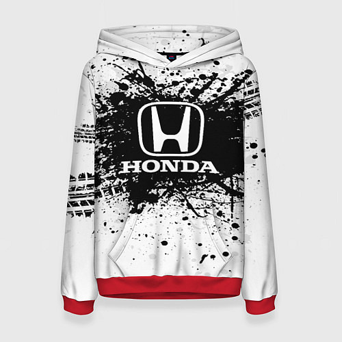 Женская толстовка Honda: Black Spray / 3D-Красный – фото 1