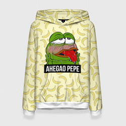 Толстовка-худи женская Ahegao Pepe, цвет: 3D-белый