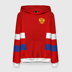 Толстовка-худи женская Russia: Sport Tricolor, цвет: 3D-белый