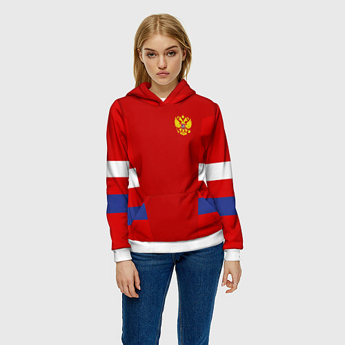 Женская толстовка Russia: Sport Tricolor / 3D-Белый – фото 3