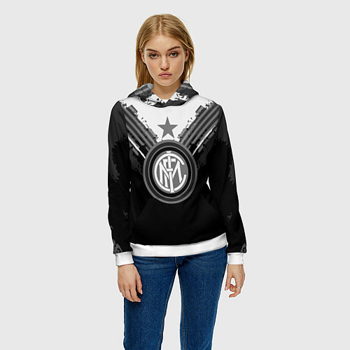 Женская толстовка FC Inter: Black Style / 3D-Белый – фото 3