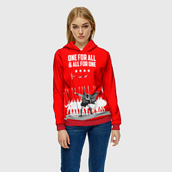 Толстовка-худи женская One for all & all for one, цвет: 3D-красный — фото 2