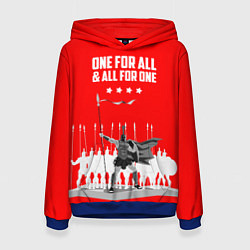 Толстовка-худи женская One for all & all for one, цвет: 3D-синий