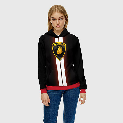 Женская толстовка Lamborghini Race / 3D-Красный – фото 3