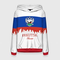 Толстовка-худи женская Irkutsk: Russia, цвет: 3D-красный