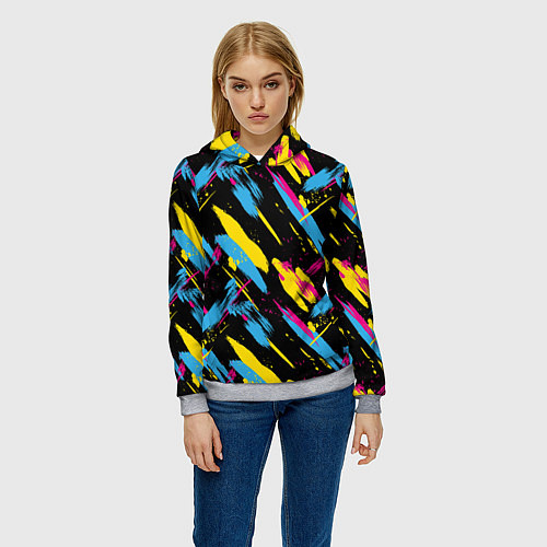 Женская толстовка CMYK 80s / 3D-Меланж – фото 3