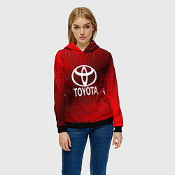 Толстовка-худи женская Toyota: Red Carbon, цвет: 3D-черный — фото 2