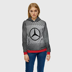 Толстовка-худи женская Mercedes-Benz: Hardened Steel, цвет: 3D-красный — фото 2