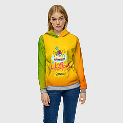 Толстовка-худи женская Happy Birthday, цвет: 3D-меланж — фото 2