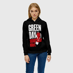 Толстовка-худи женская Green Day: American Idiot, цвет: 3D-черный — фото 2