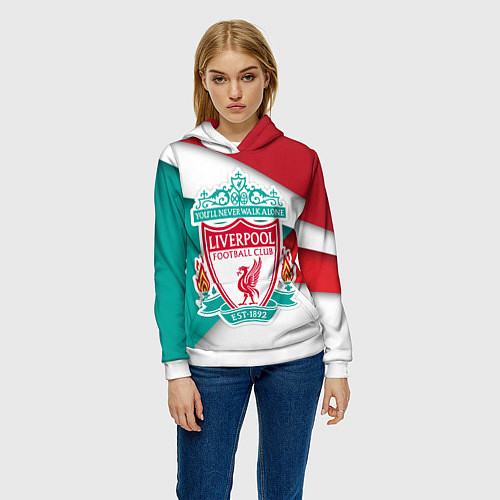 Женская толстовка FC Liverpool / 3D-Белый – фото 3