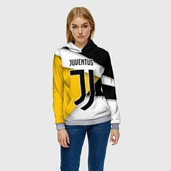 Толстовка-худи женская FC Juventus, цвет: 3D-меланж — фото 2