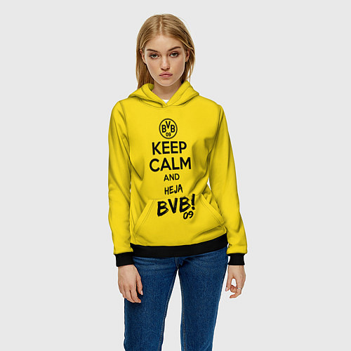 Женская толстовка Keep Calm & Heja BVB / 3D-Черный – фото 3