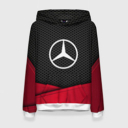 Толстовка-худи женская Mercedes Benz: Grey Carbon, цвет: 3D-белый